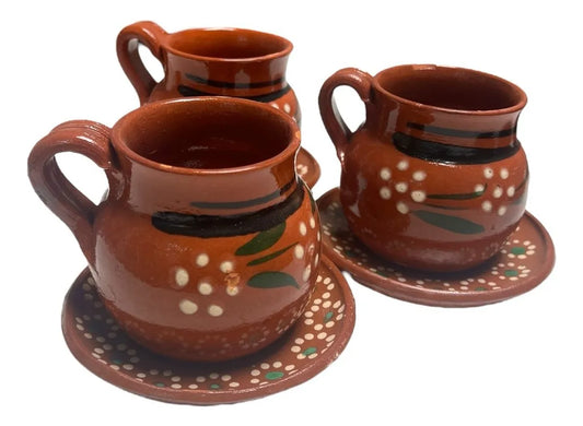 TAZA PONCHERA CON PLATO ARTESANAL 400 ML