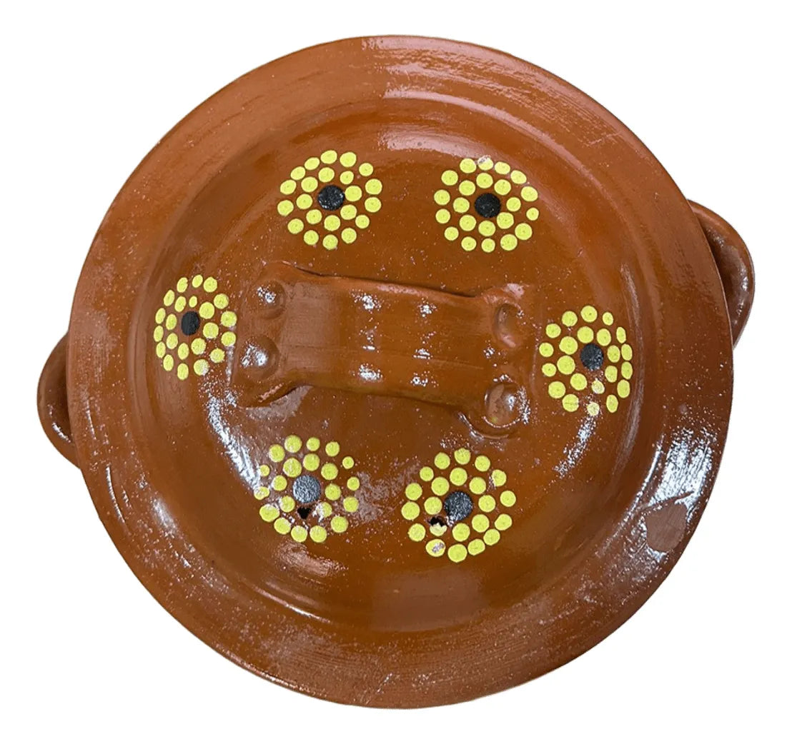 CAZUELA PELLIZCADA DE BARRO DE 5 LTS