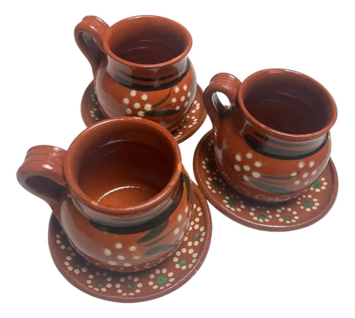 TAZA PONCHERA CON PLATO ARTESANAL 400 ML