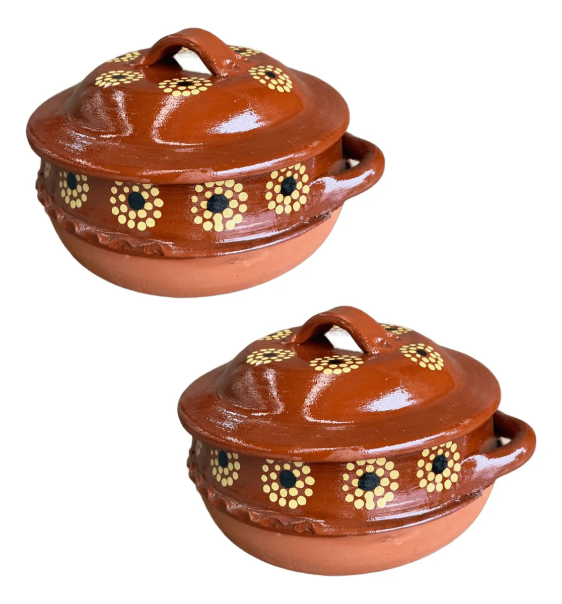 CAZUELA PELLIZCADA DE BARRO DE 5 LTS