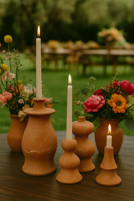 JUEGO DE 3 CANDELEROS PORTAVELAS